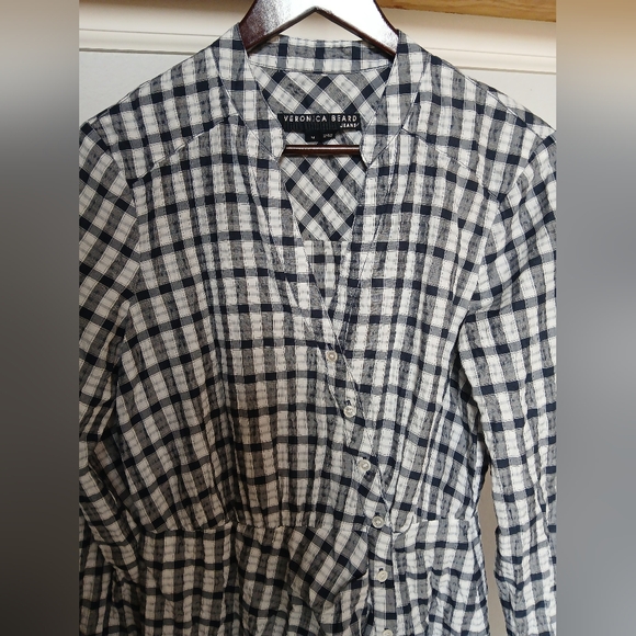 Veronica Beard Jeans Sherry Plaid Wrap Shirt dress. Size M - Picture 5 of 10